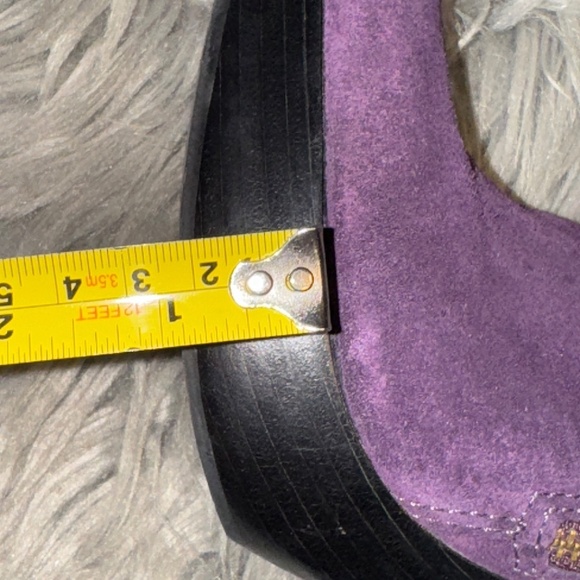 EUC Diane von Furstenberg DVF Purple Suede Heel Mule Pumps Size 6 - Picture 11 of 12